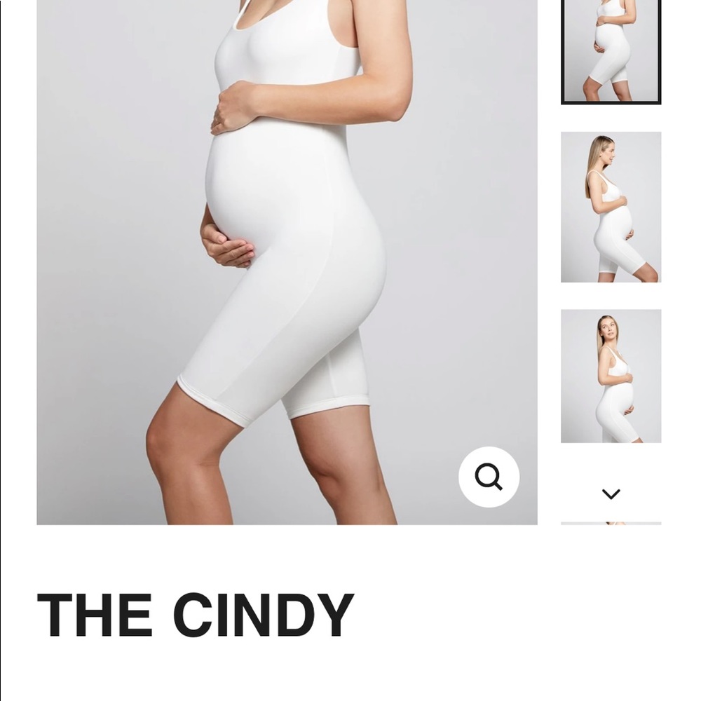 “The Cindy” ivory maternity bumpsuit